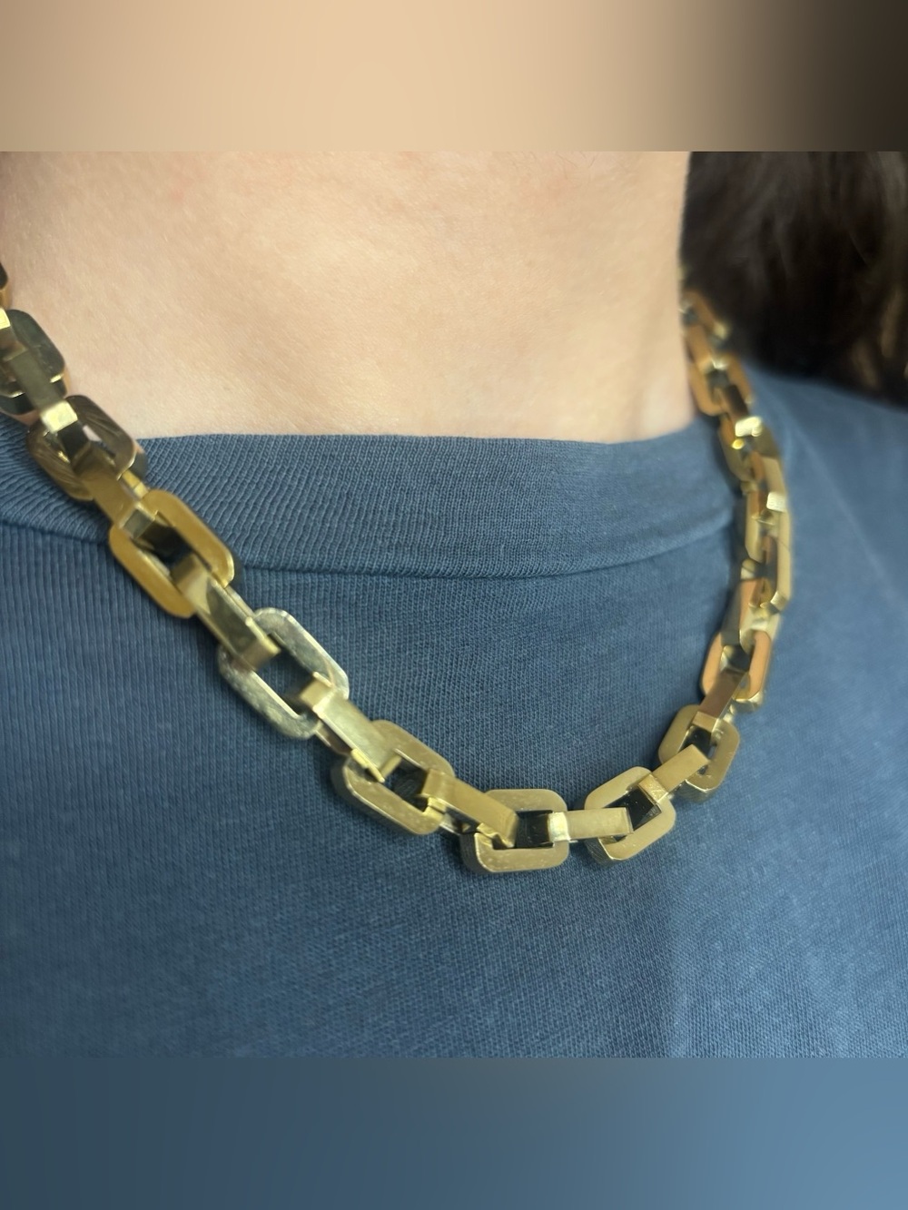 Eddie Borgo Supra Link Necklace – 17″, 12K Gold Finish (17‑inch length)